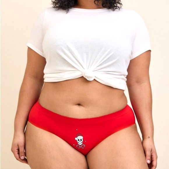 ❤️NWT VINTAGE TORRID PANTY - CANDY CANE SKULL SANTA CHRISTMAS HOLIDAY PLUS SIZE - Picture 8 of 11